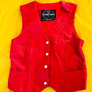 Leather king red vest